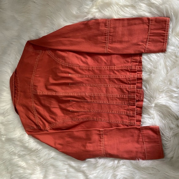 Tulle orange button up barn jacket - Picture 2 of 4